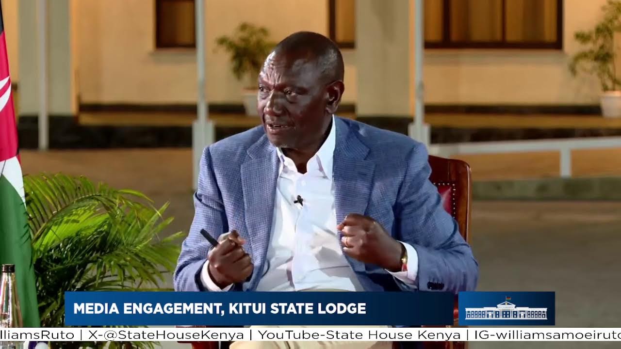President William Ruto attending a joint interview with local media stations in Kitui on November 13,2025