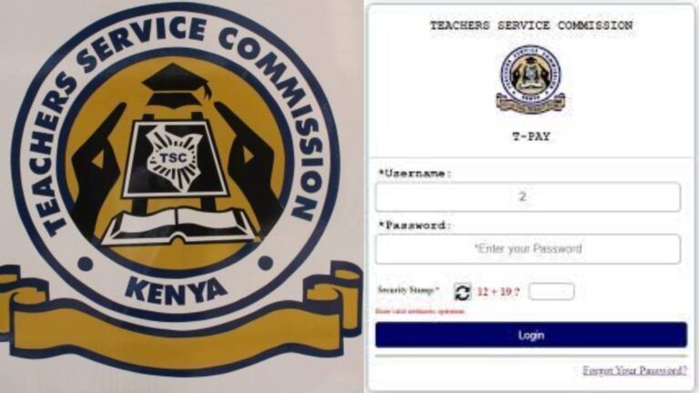 A collage of TSC Online portal and TSC logo